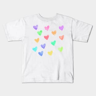 Multicolor Hearts Sticker Pack Kids T-Shirt